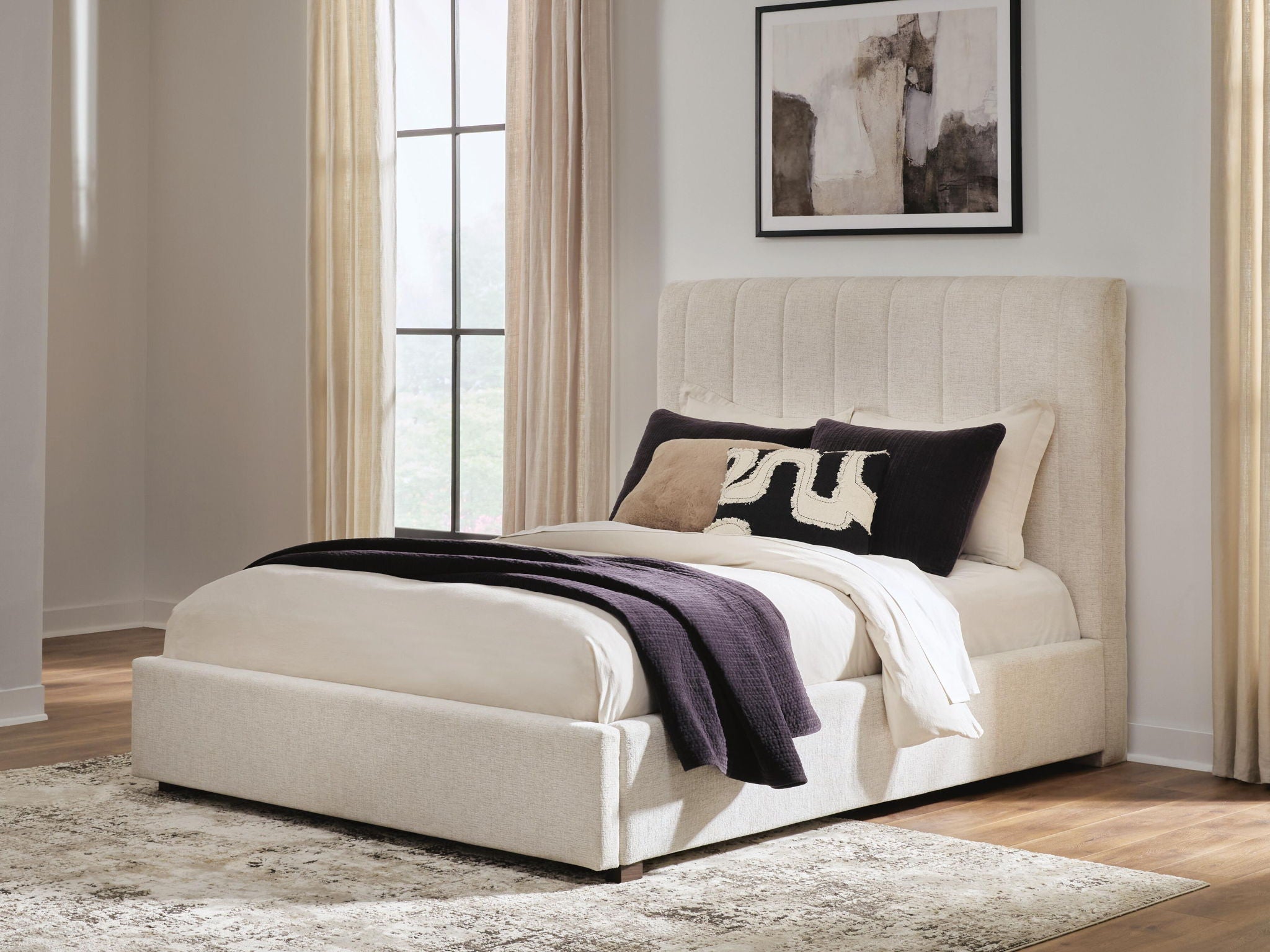 Shoralli - Queen Upholstered Storage Bed - Beige