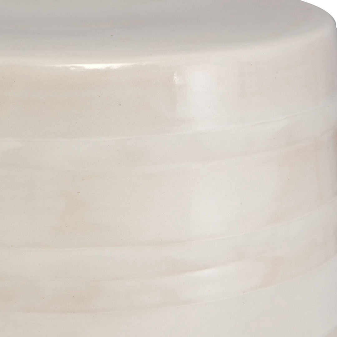 Desert Plains - Glaze Garden Stool - White