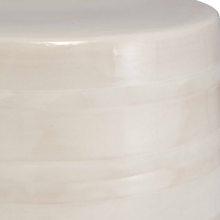 Desert Plains - Glaze Garden Stool - White