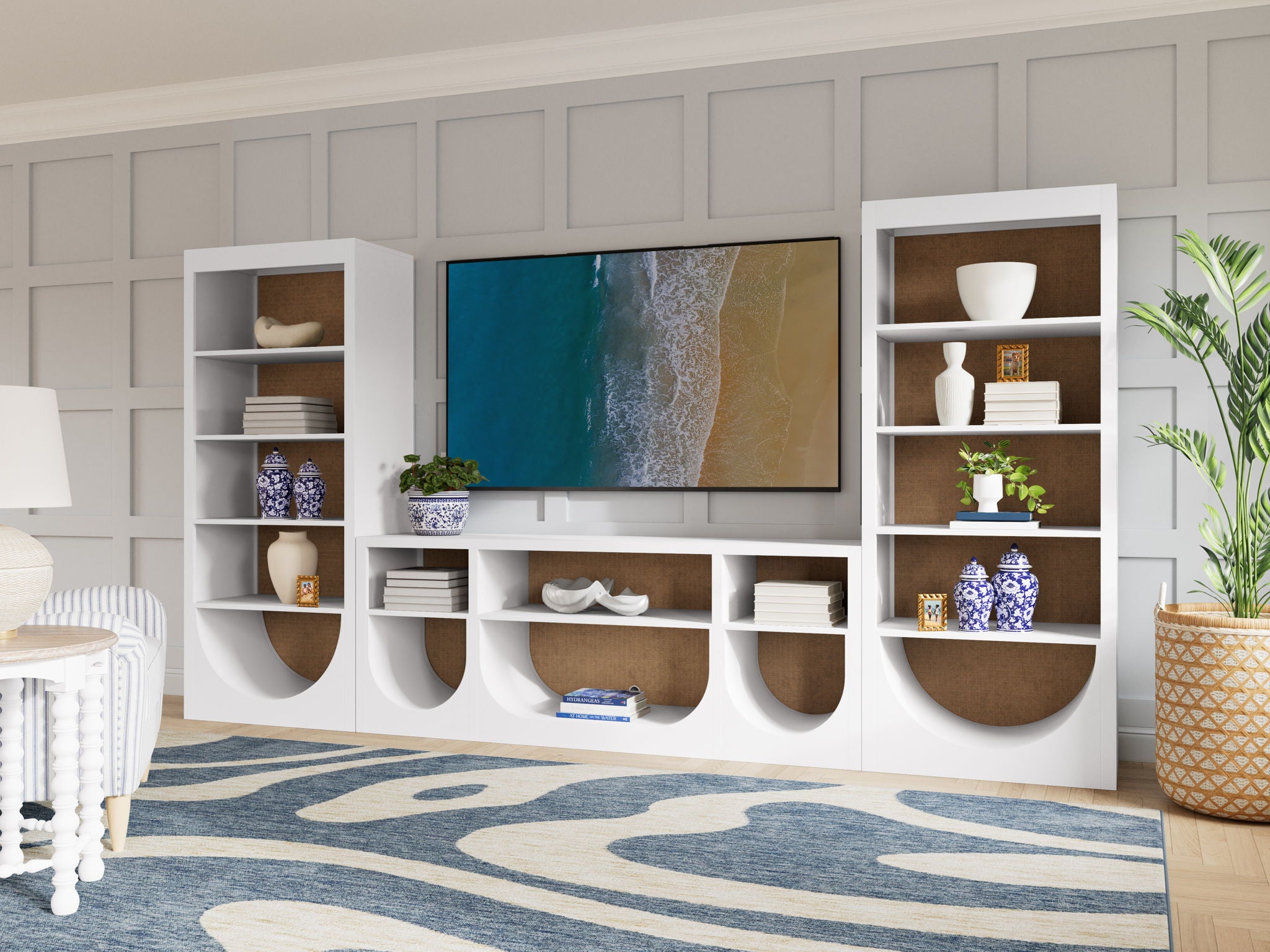 Rosalie - Media Console - White Caps / Hemlock