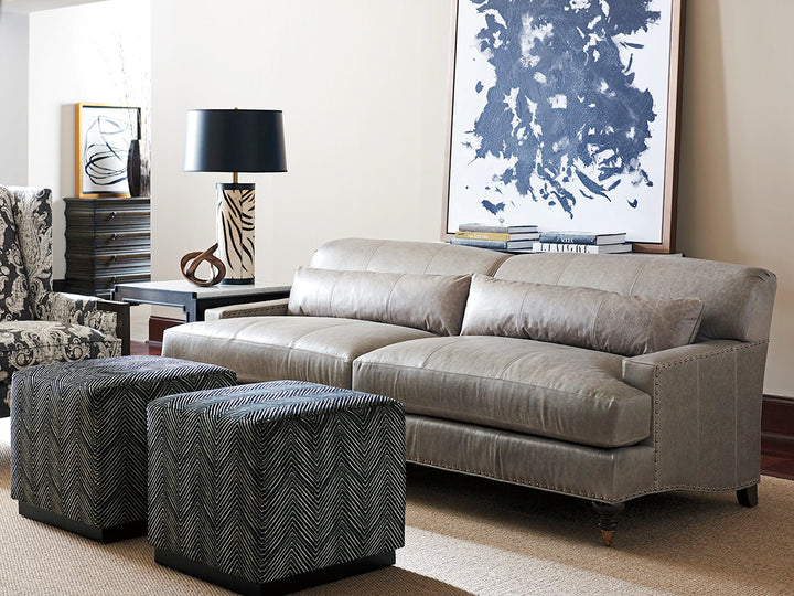 Barclay Butera Upholstery - Oxford Leather Sofa - Dark Brown