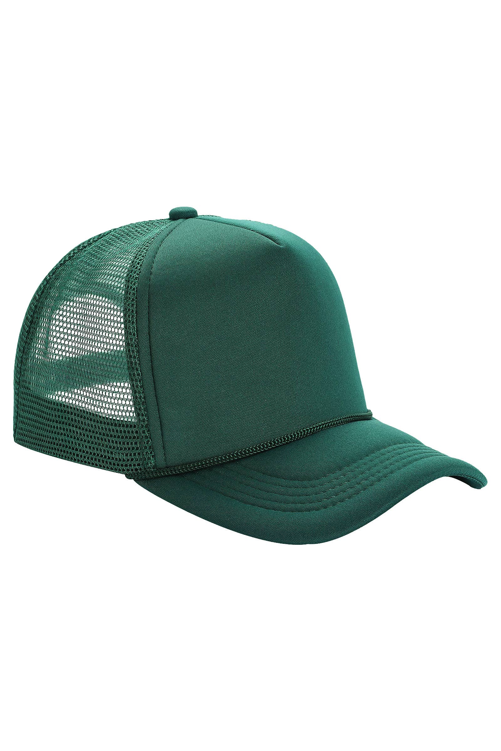 Solid Five Panel Foam Trucker Hat: PINK / ONE SIZE