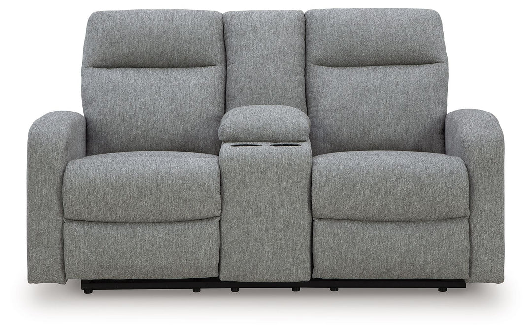 Gauntlet - Sterling - Double Recline Loveseat With Console