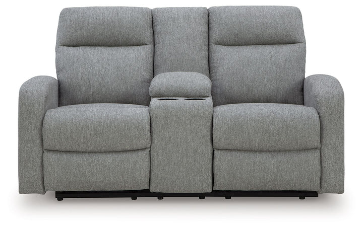 Gauntlet - Sterling - Double Recline Loveseat With Console