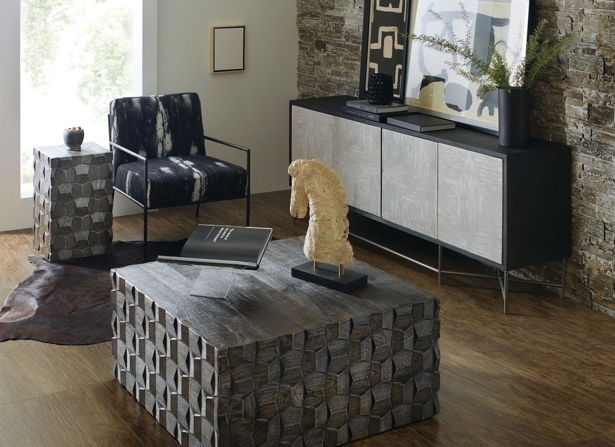 Commerce And Market - Fine Lines Credenza - Dark Gray