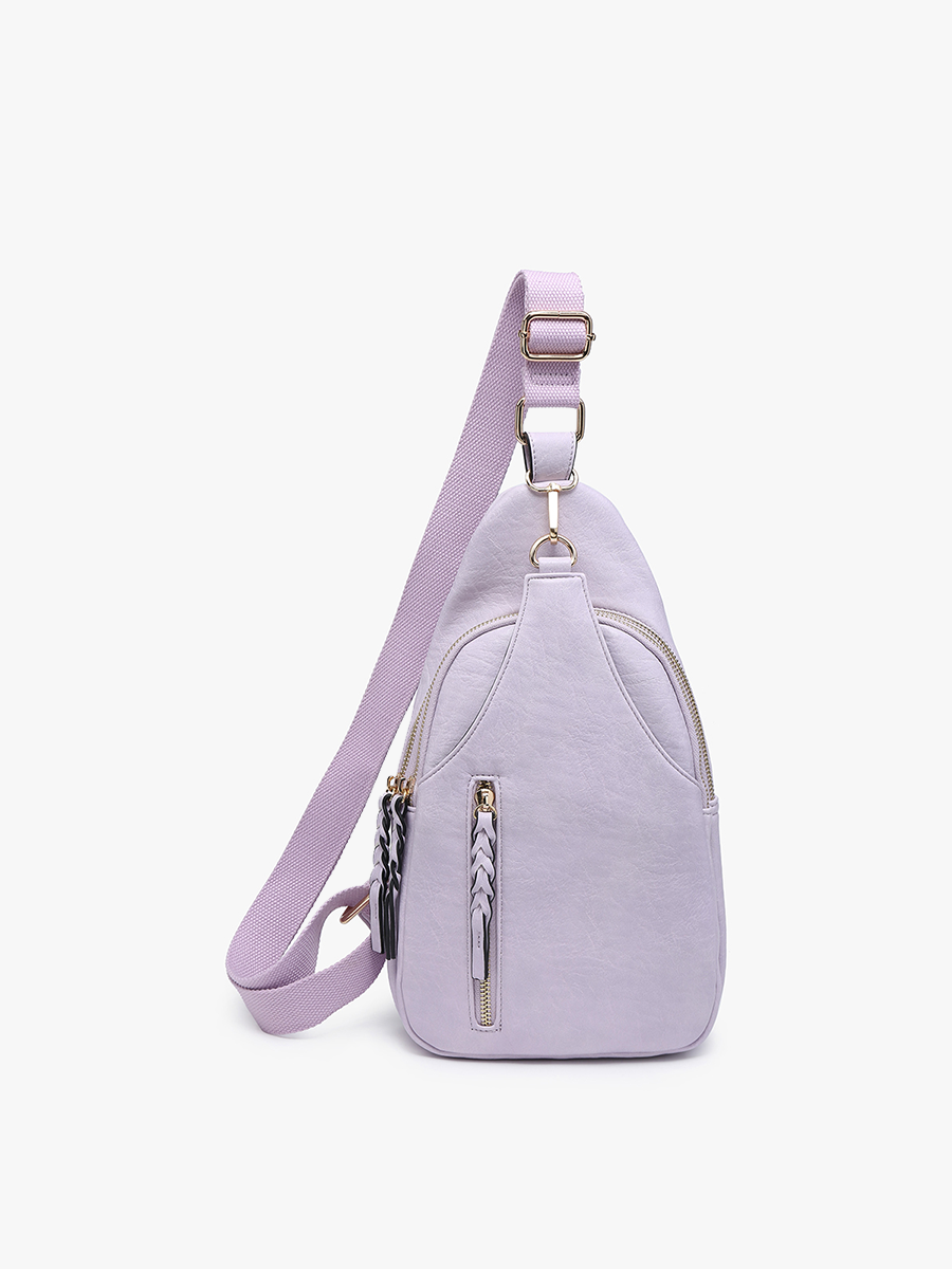 M2342 Nikki Dual Compartment Sling Pack Bag: Grey