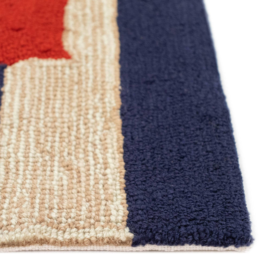 Frontporch Anchor Indoor/Outdoor Rug: Navy / Polyester; Acrylic / 1'8" x 2'6"