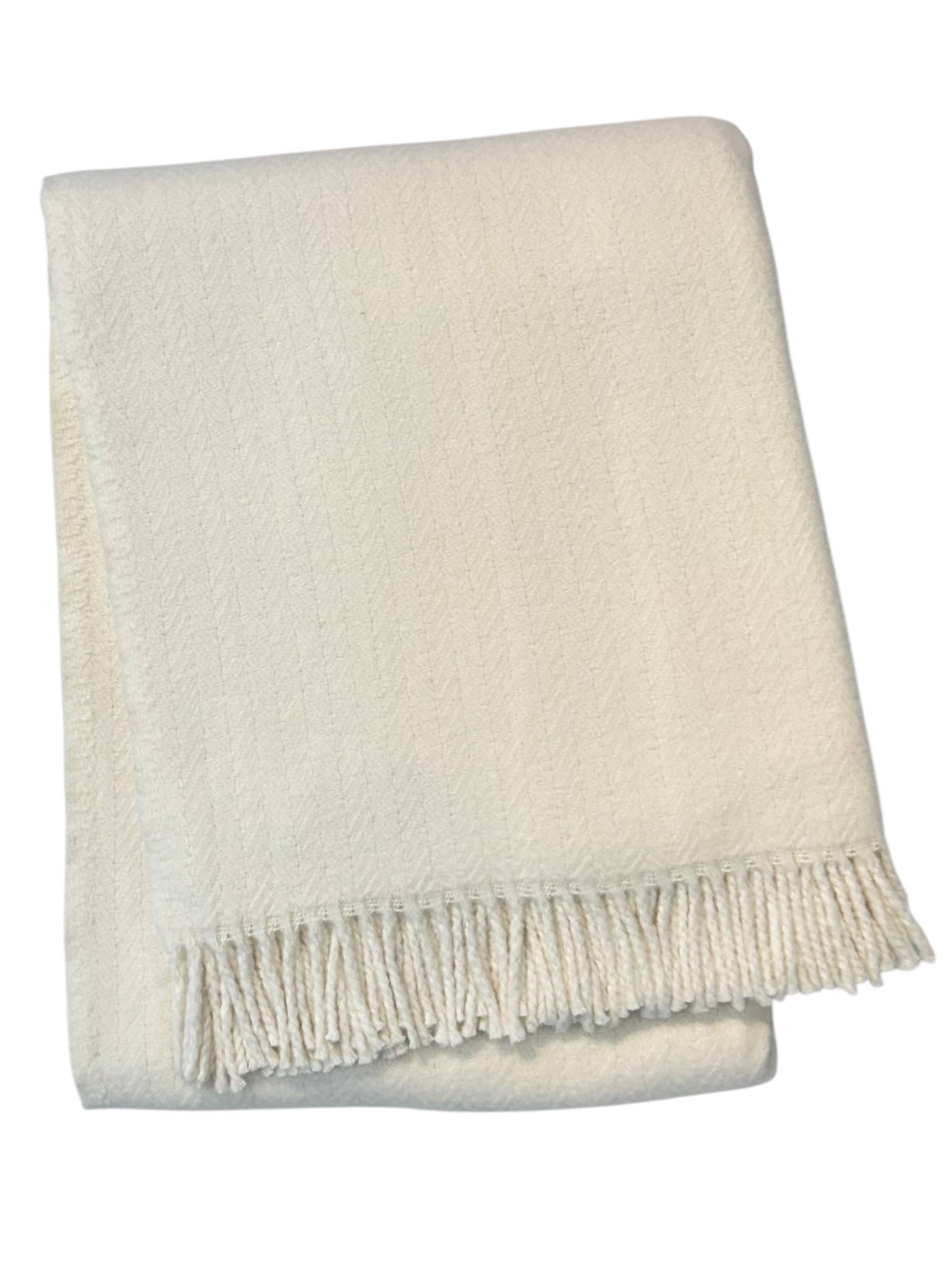 355 - Herringbone Plush Throw: Sky