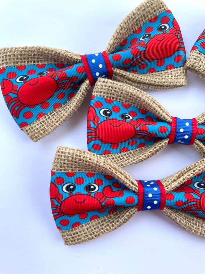 Red Crabs Polka Dot Blue