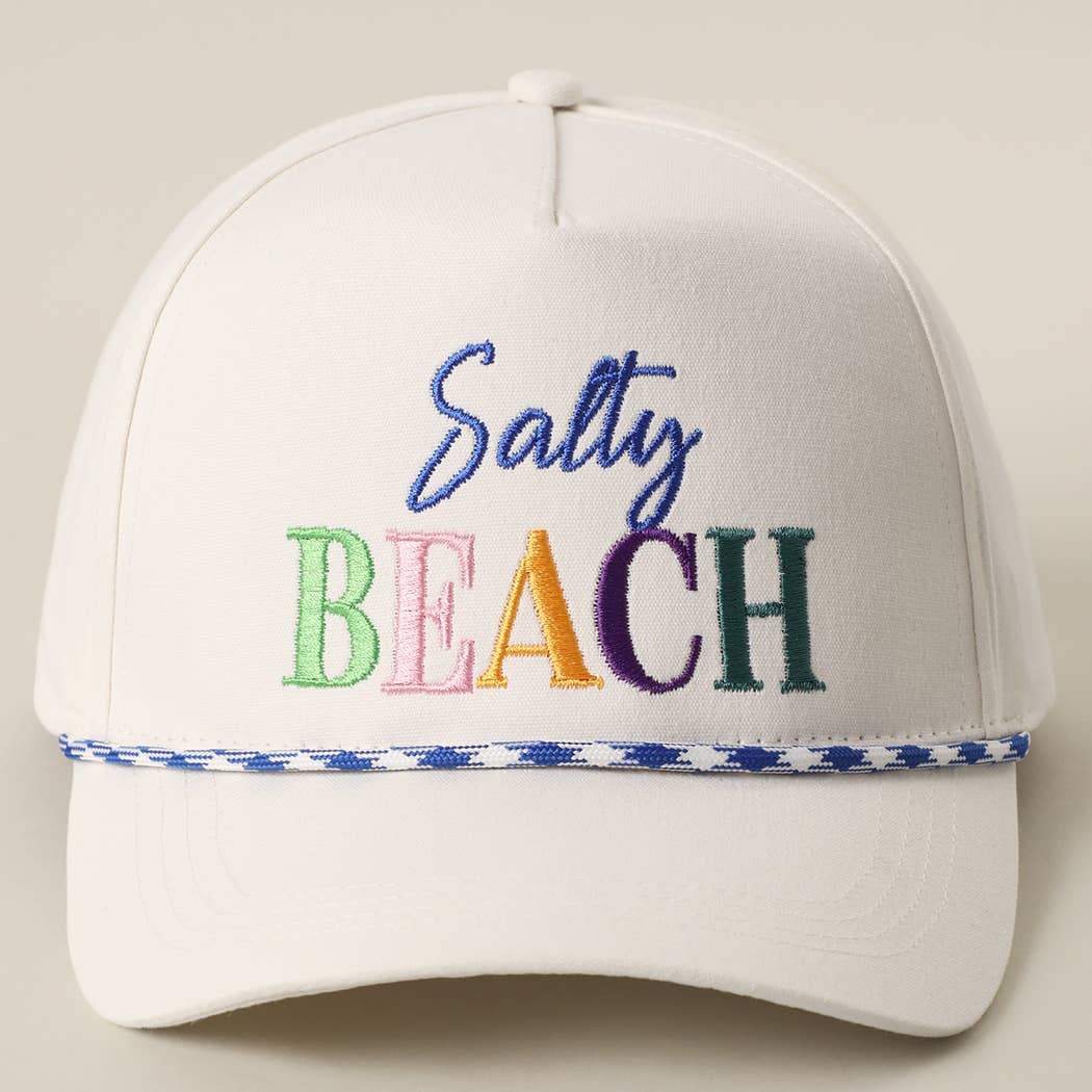 SALTY BEACH Embroidered Rope Trucker Hat