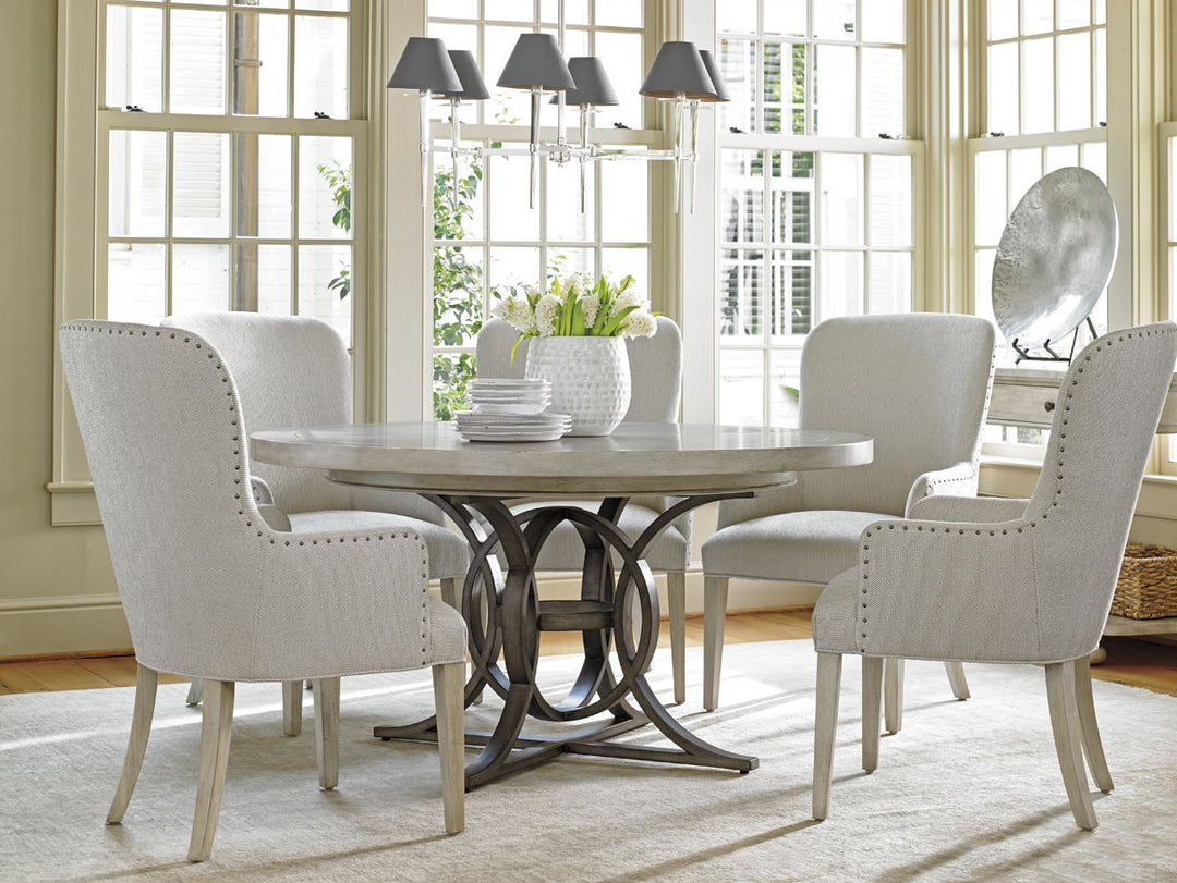 Oyster Bay - Calerton Round Dining Table - Pearl Silver