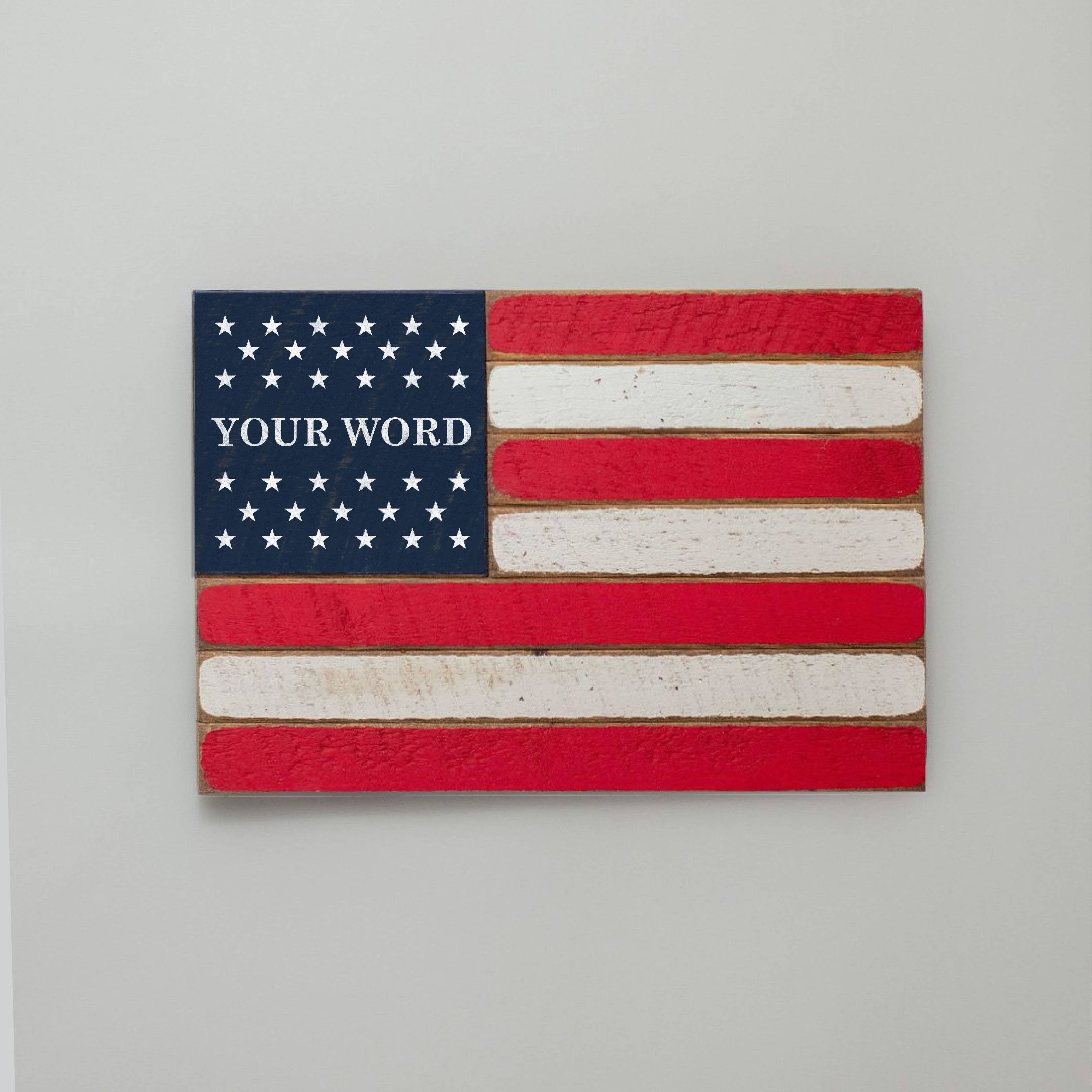 Flag Small - 50 Stars Split with Name
