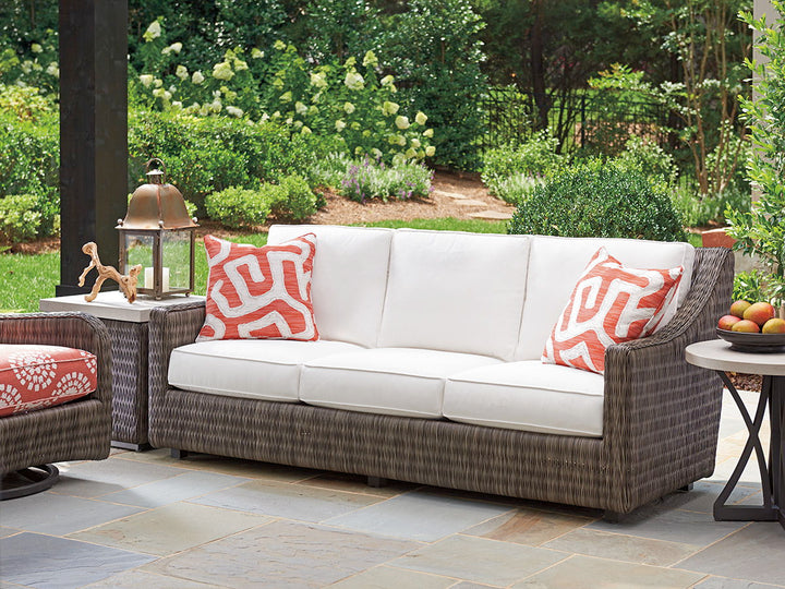 Cypress Point Ocean Terrace - Demi Sofa - Dark Gray / White