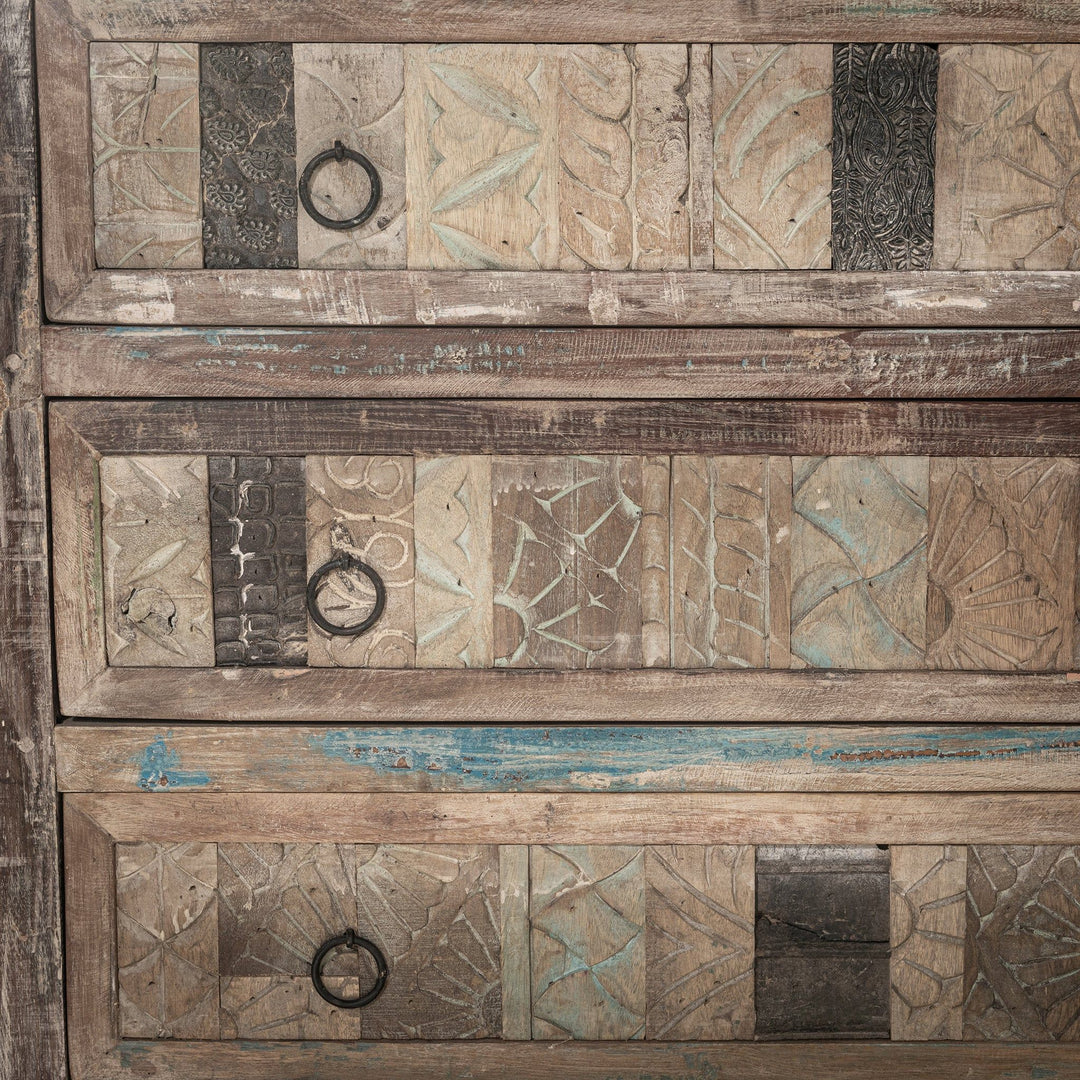 Baltim - 3 Drawer Print Block Dresser - Butterwood Blend