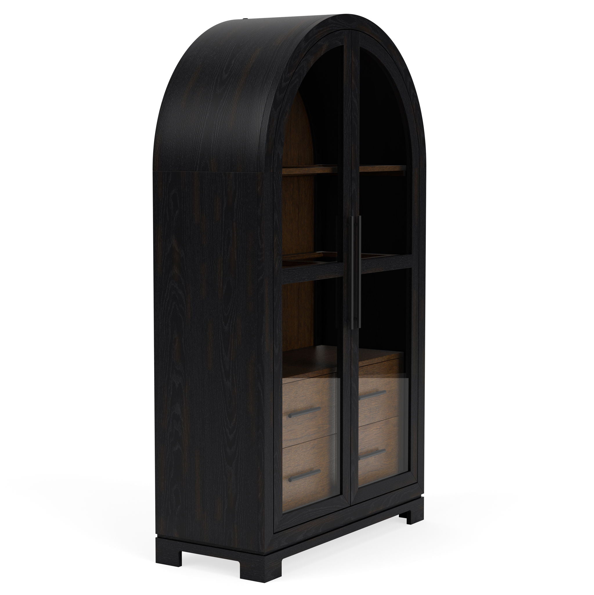 Calhoun - Display Cabinet - Whiskey / Ebony Whiskey Oak