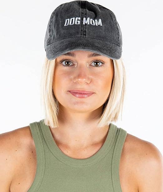 Dad Hat - Dog Mom Block Letters (Black)