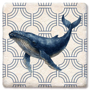 Coaster Nautical Whale: Limestone