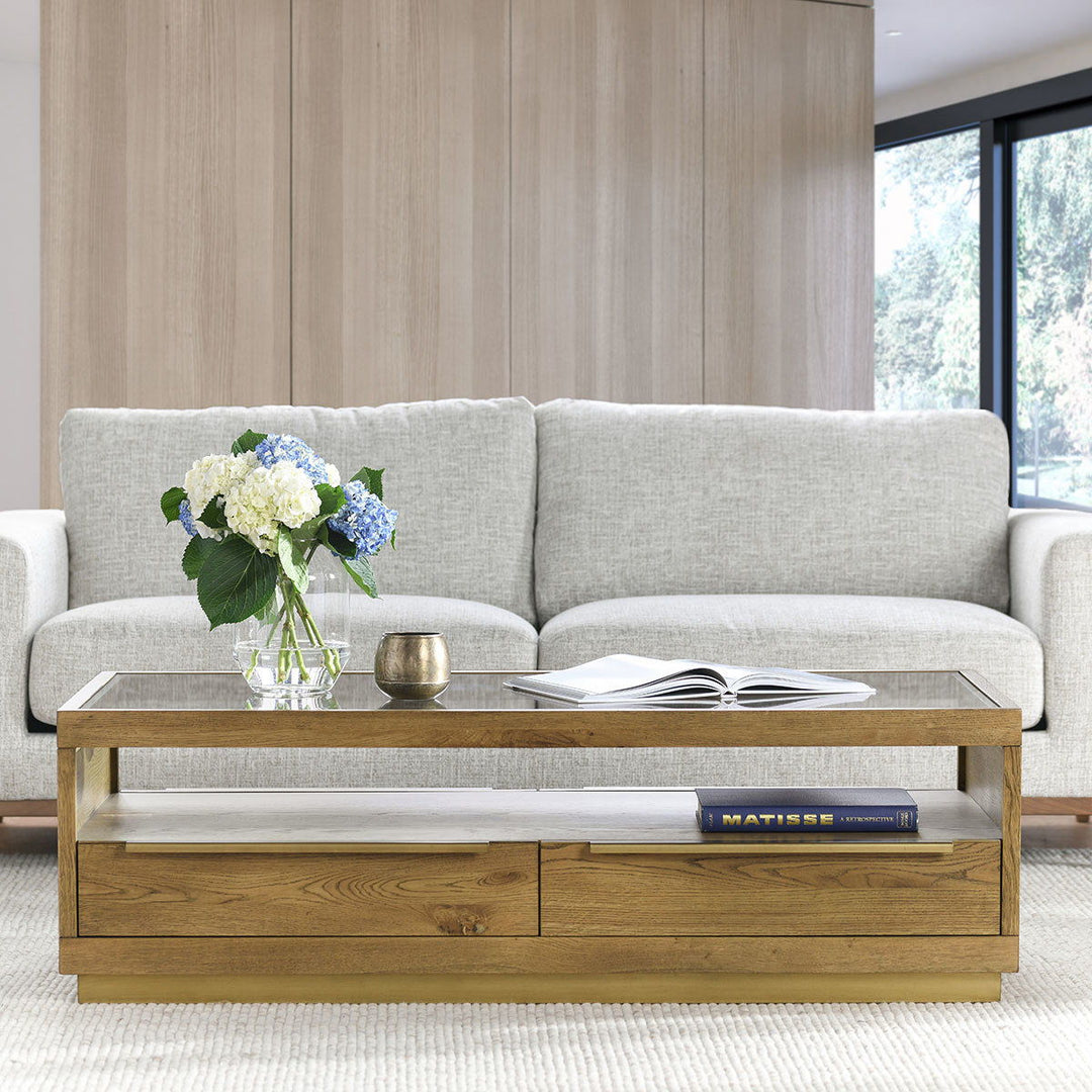 Fallbook - 4 Drawer Coffee Table - Light Brown
