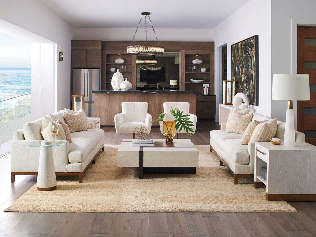 Barclay Butera Upholstery - Horizon Sofa With Light Brown Base