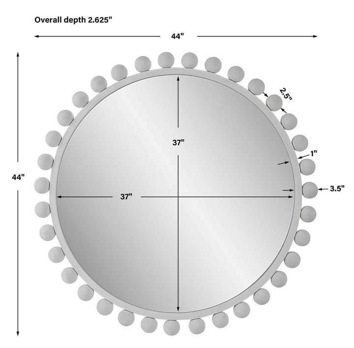 Cyra - Round Mirror - White