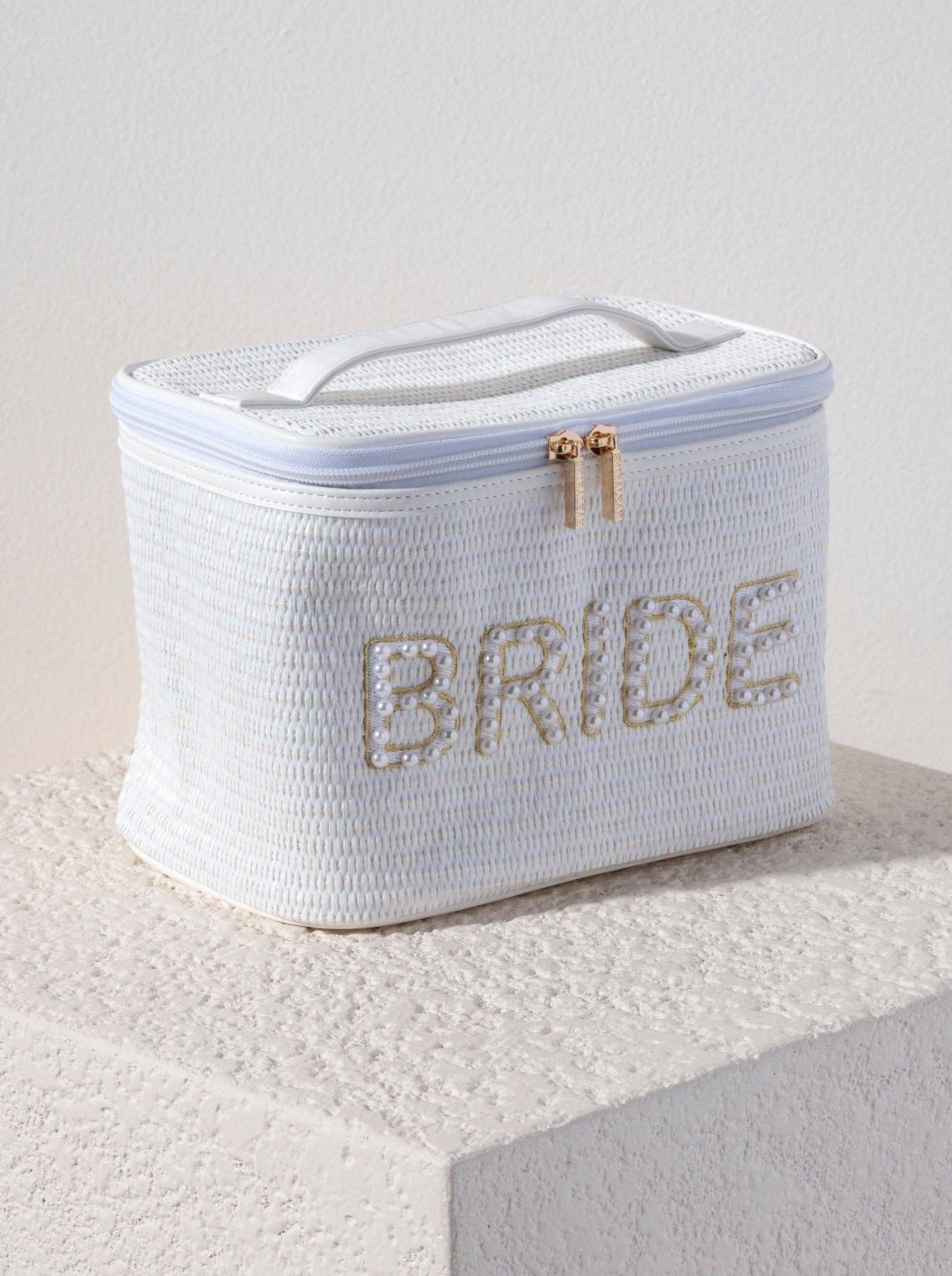 "BRIDE" COSMETIC CASE, WHITE