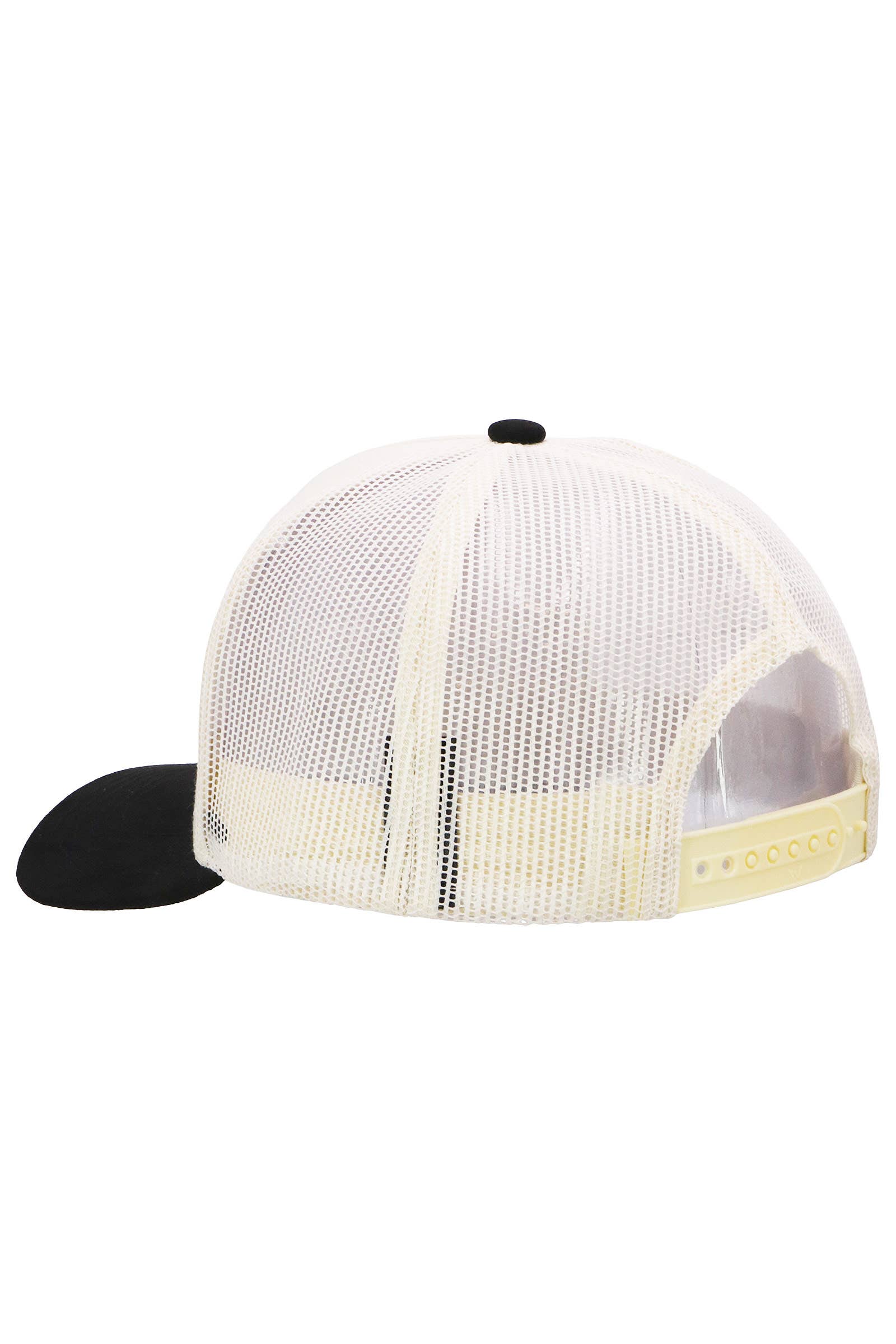 Vegan Suede 5 Panel Snap Back Trucker Hat: BEIGE/BLACK / ONE SIZE