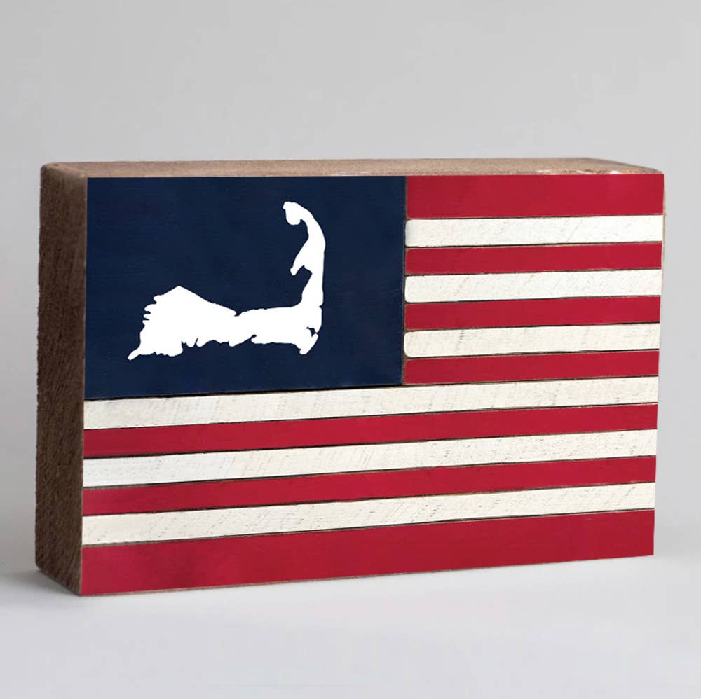 Cape Cod Flag Decorative Wooden Block