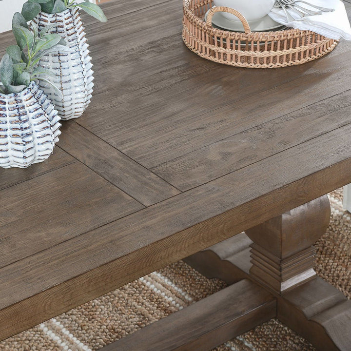Caleb - Solid Wood Rectangle Dining Table - Brown