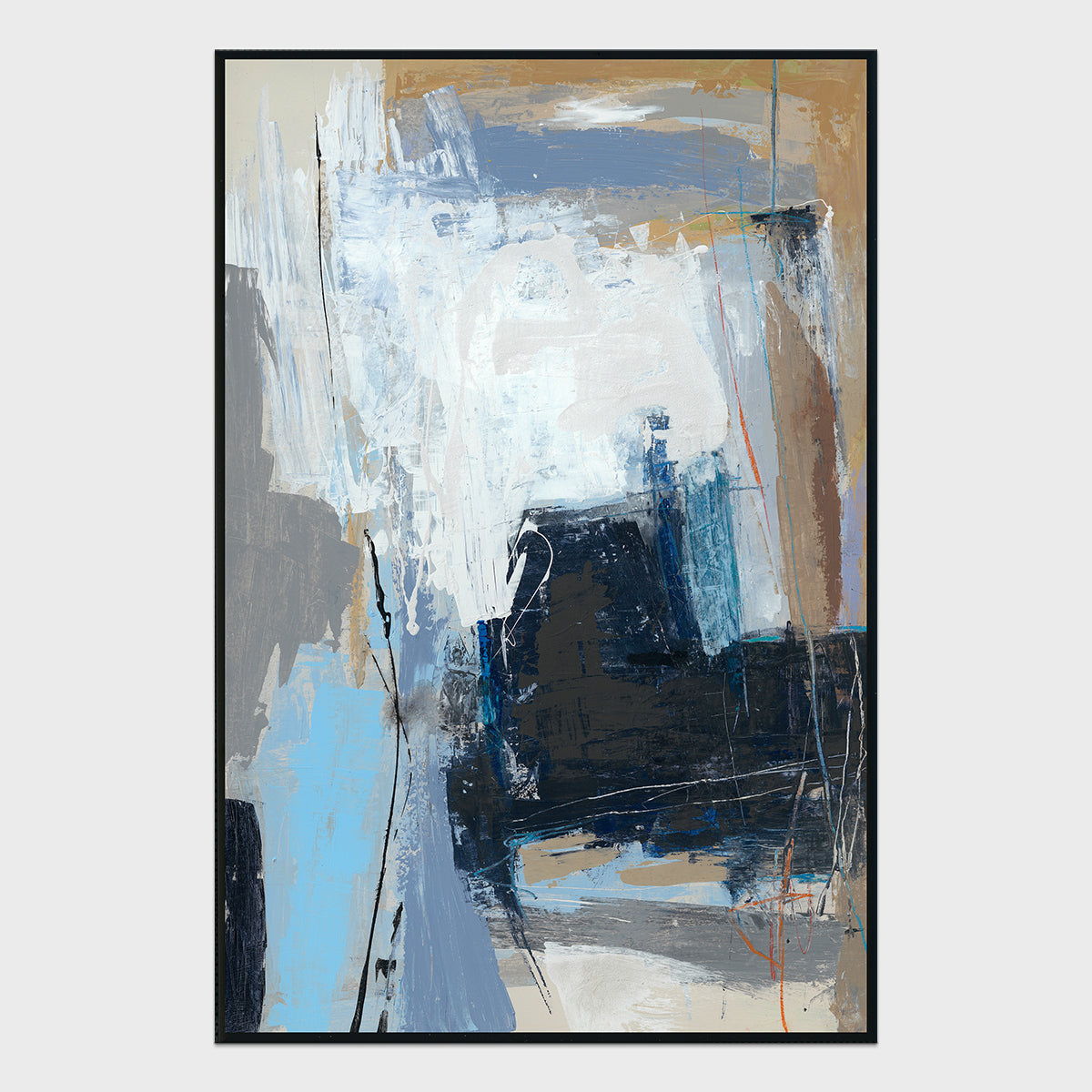 Construct - 48" x 72" Painting Art by Buddy Whitlock - Blue