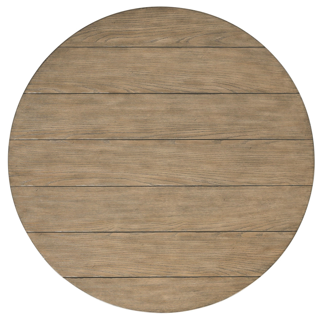Barrington Two Tone - Round Coffee Table - Antique Oak / Matte Black