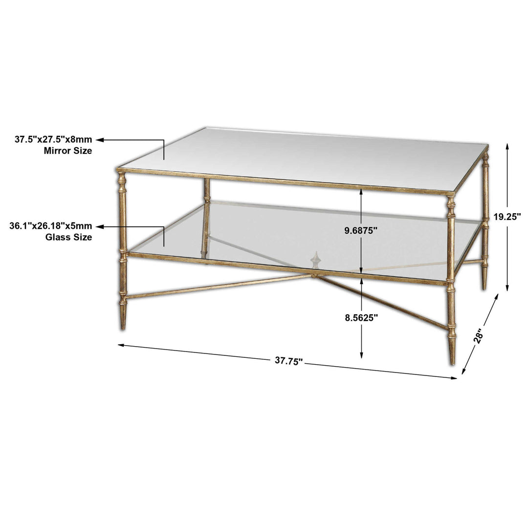 Henzler - Mirrored Glass Coffee Table - Gold