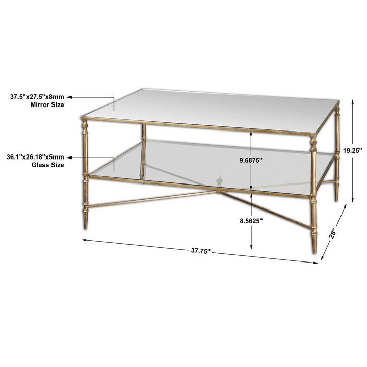 Henzler - Mirrored Glass Coffee Table - Gold