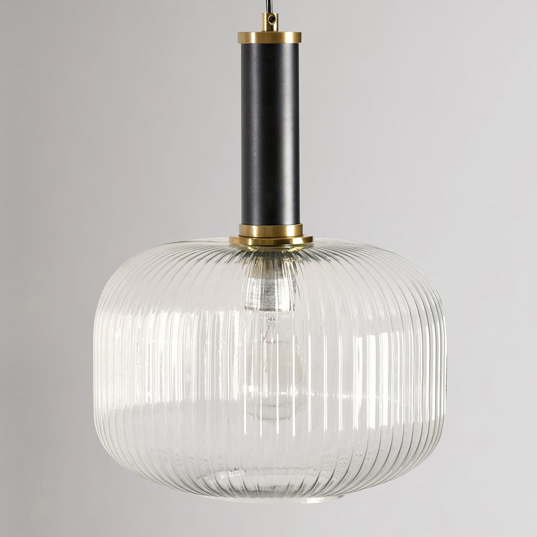 Corey - Glass Pendant - Brass Plated