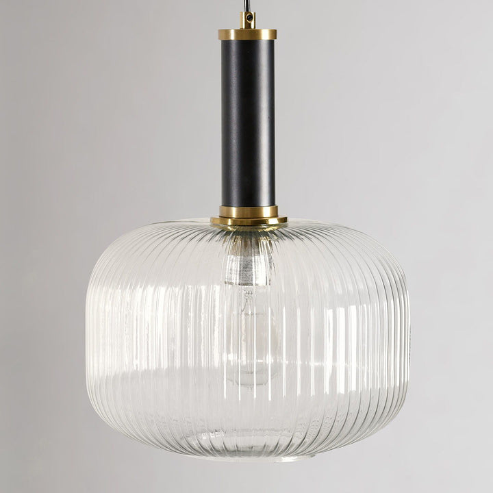 Corey - Glass Pendant - Brass Plated