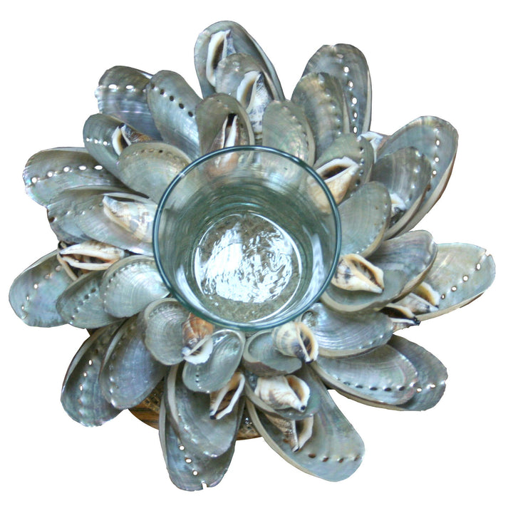 Abalone Shell Glass Tealight Holder