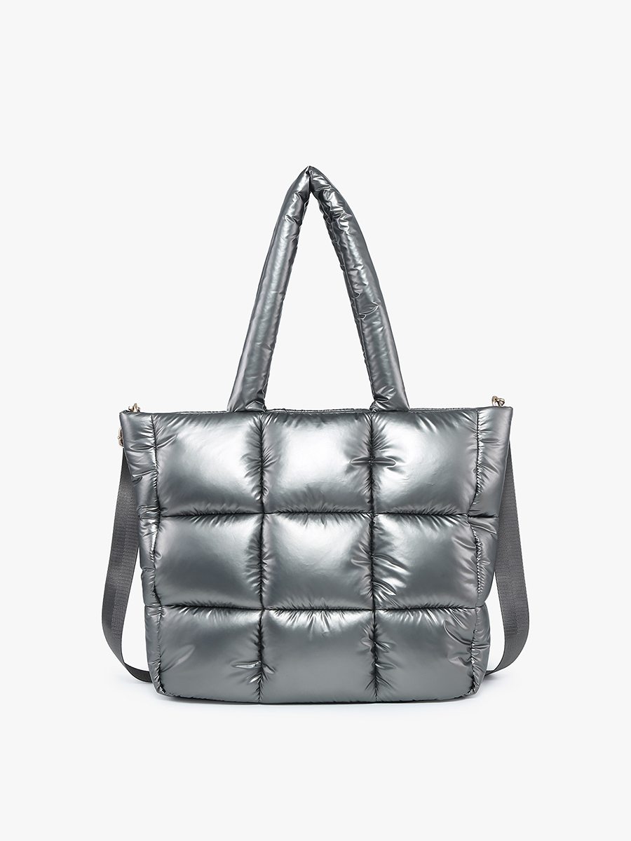 M2355 Kiersten Puffer Hobo w/ Strap: Black