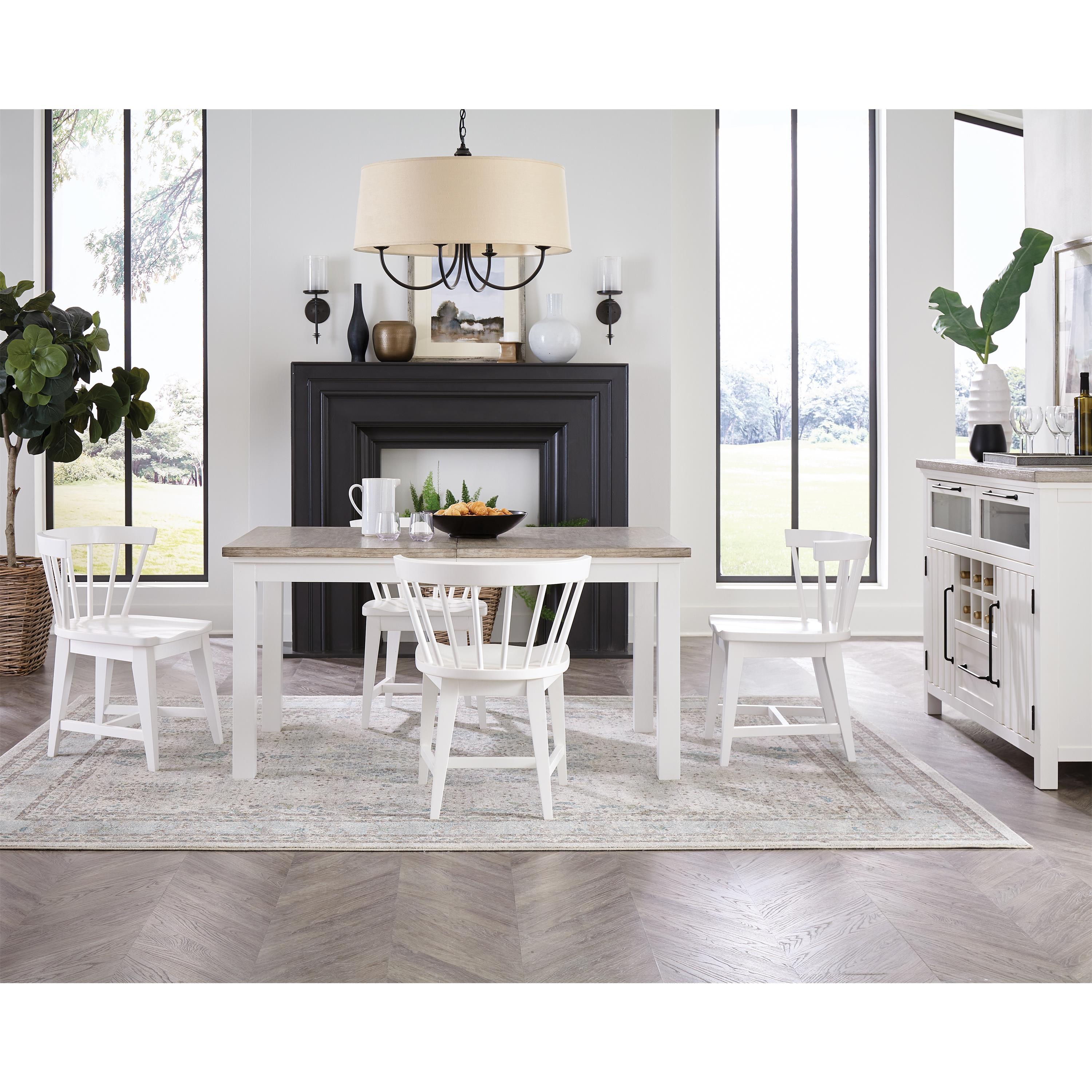 Cora - Rectangular Leg Dining Table - Cloud / Fog