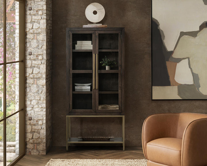 Freemont - Solid Wood Tall Cabinet - Brown