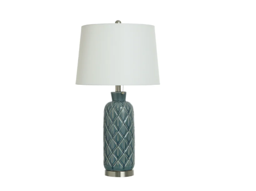 BLUE GRAY CERAMIC TABLE LAMP