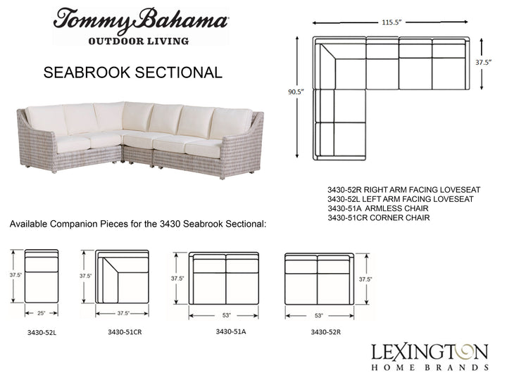 Seabrook - Sectional - Beige / White