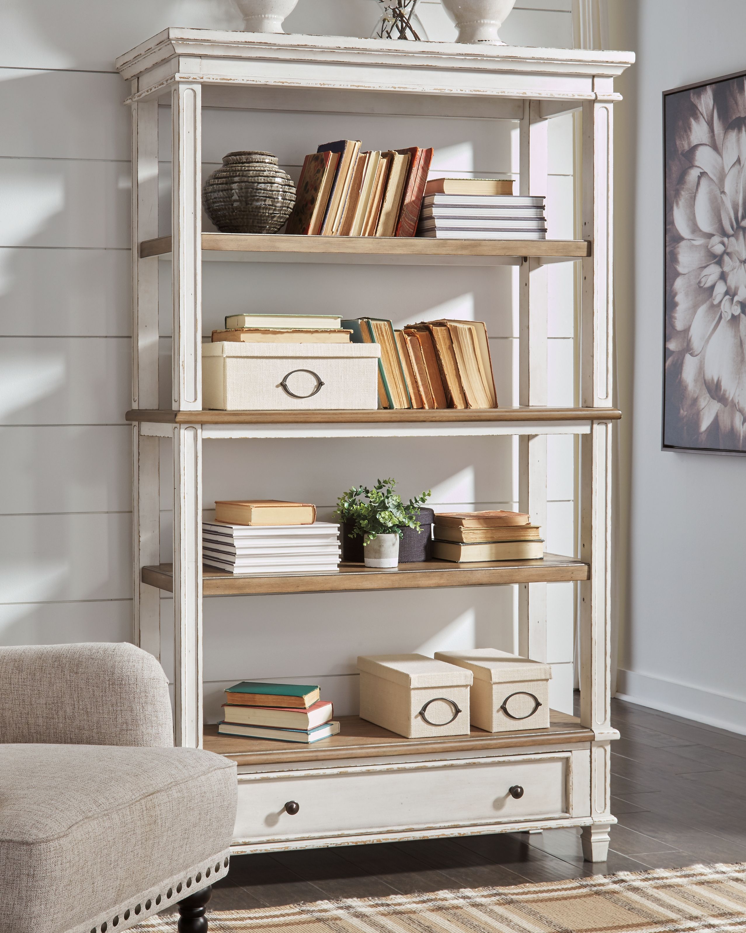 Realyn - Bookcase - Brown / White