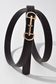 LUX D RING HORSE BIT BUCKLE SKINNY BELT IW20006