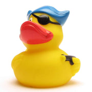Pirate bath duck - blue hat - rubberized