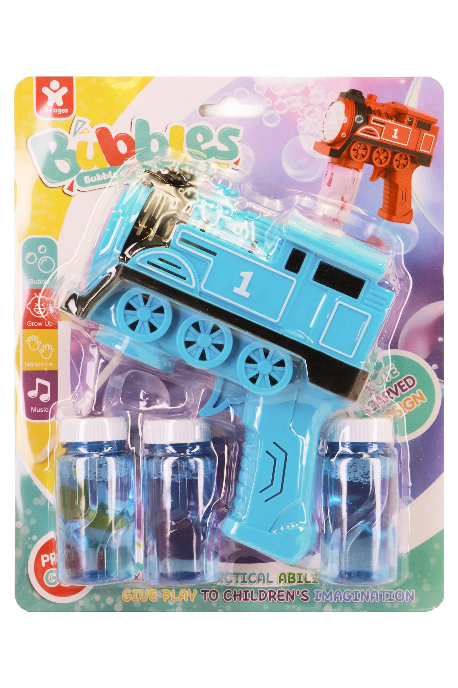 Colorful Train Car LED Light-Up Bubble Gun