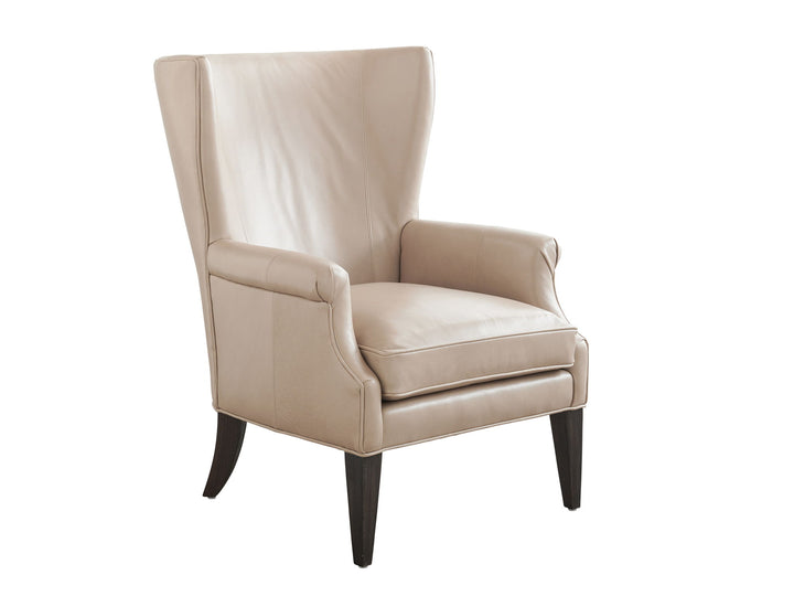 Barclay Butera Upholstery - Newton Leather Wing Chair - Beige