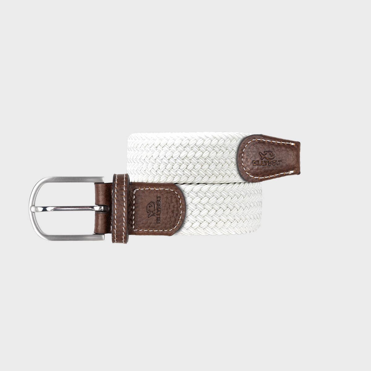 Coconut white elastic braided belt: Size 1