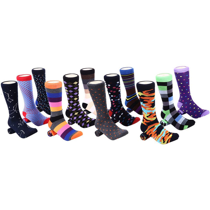 Spring Zest Dress Socks 12 Pack: Spring Zest / Sock size: 9-11 / 80% cotton; 10% spandex; 10% polyester