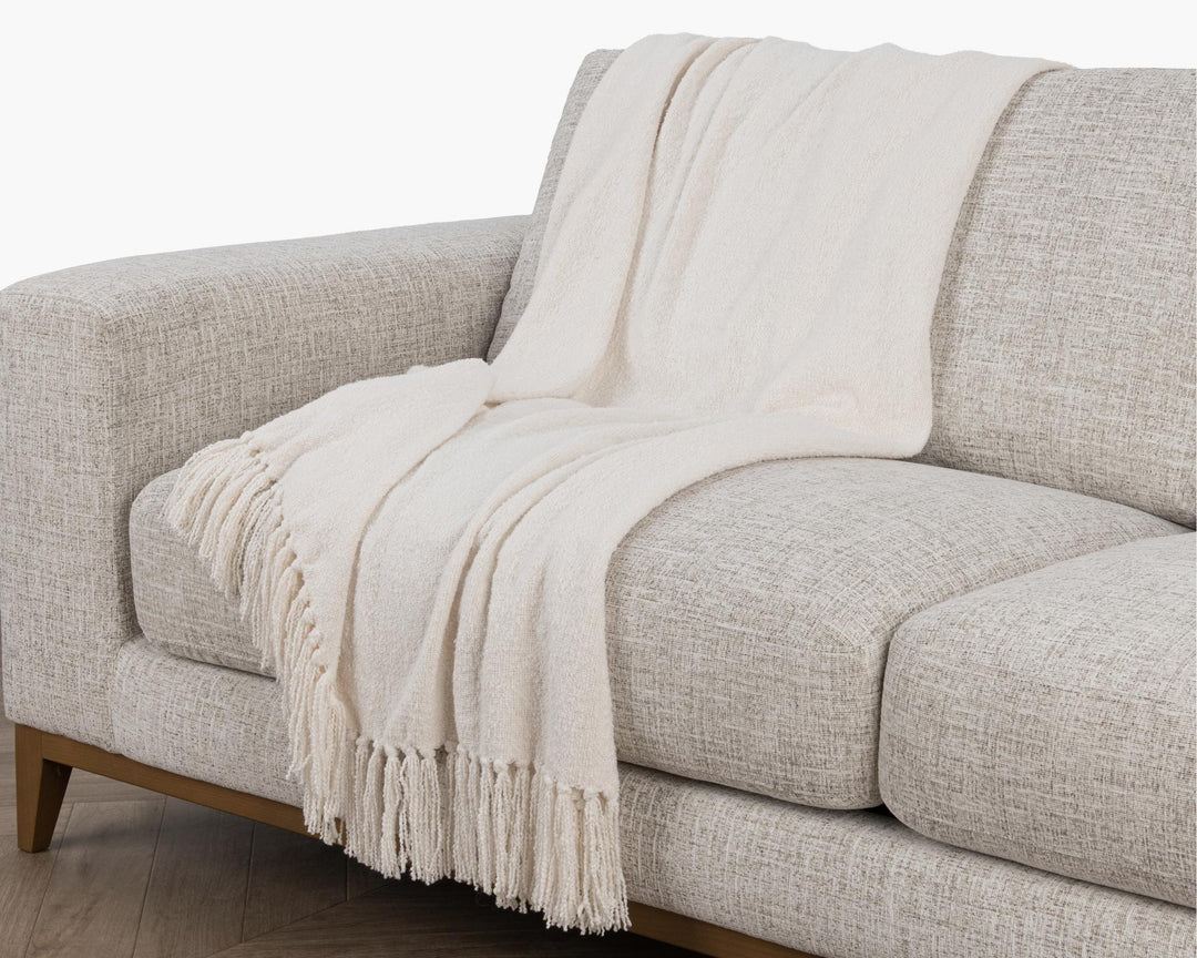 Throws - 50" x 70" TC Aria Boucle Throw - Ivory