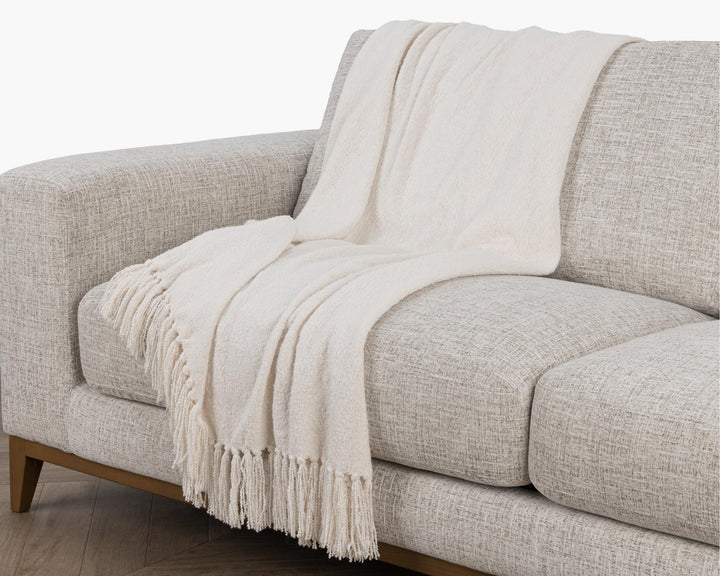 Throws - 50" x 70" TC Aria Boucle Throw - Ivory