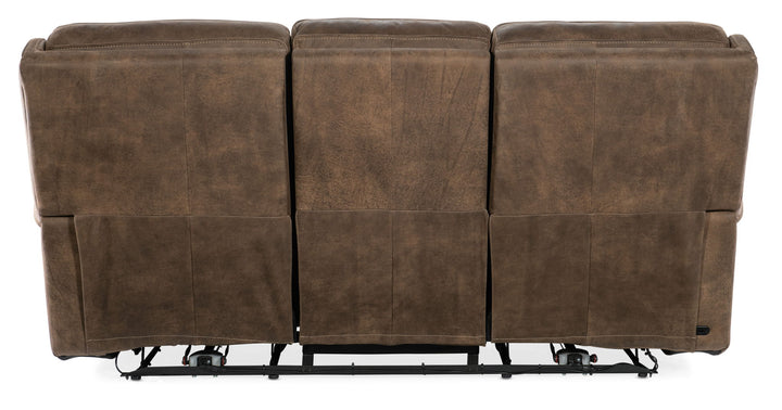 MS - Wheeler Power Sofa With Power Headrest - Dark Brown